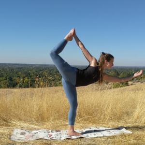 girl doing yoga in nature