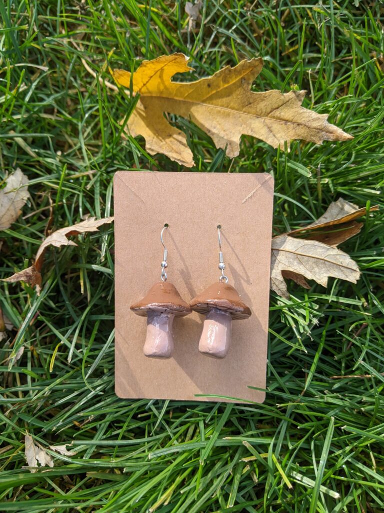 brown mushrooms earrings