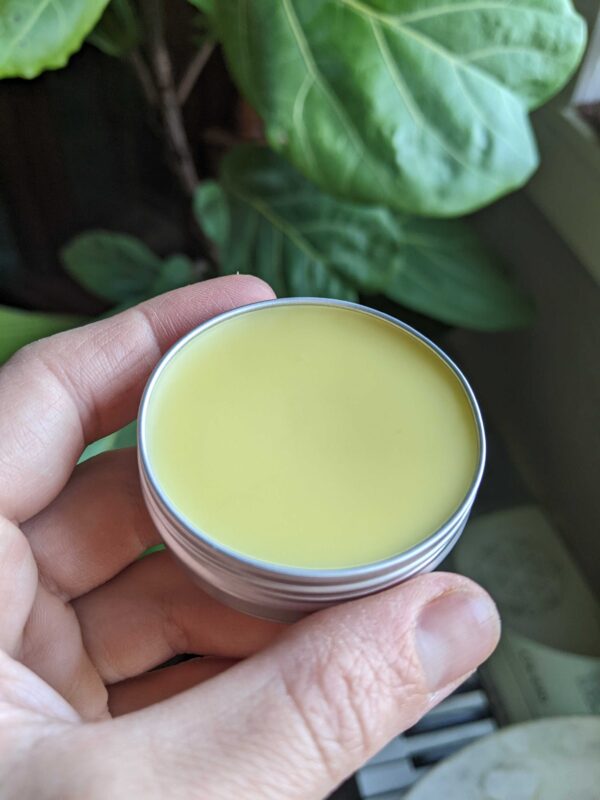 inside of a yellow skincare salve